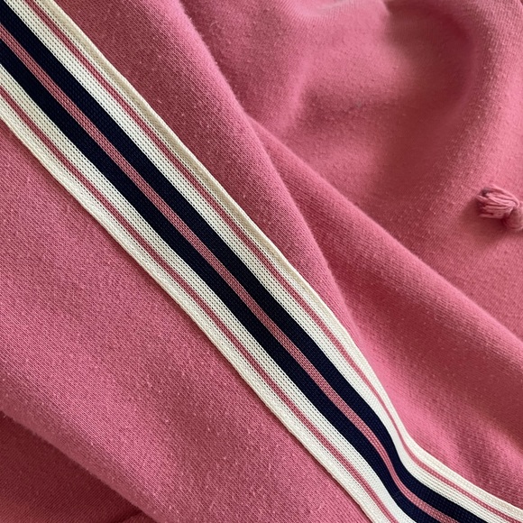 TNA pink cropped hoodie with stripes on the sleeve - Picture 2 of 6